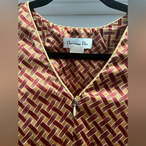 Vintage 80’s Christian Dior Satin Kaftan Maxi Dress Luxury Designer Loungewear - Picture 2 of 7